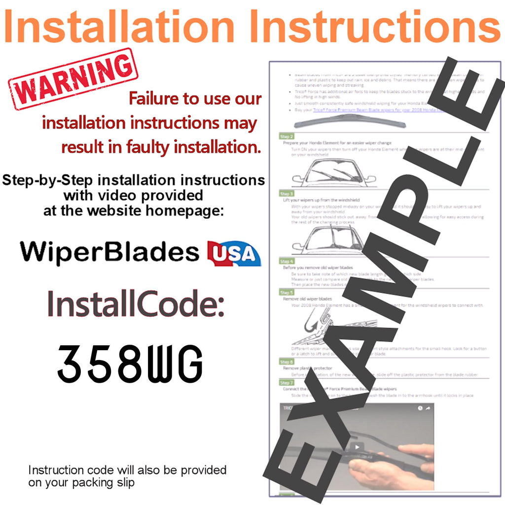 Install Instructions & video for 2000 Chrysler Intrepid Tempest Elite Wiper Blades - WiperBladesUSA
