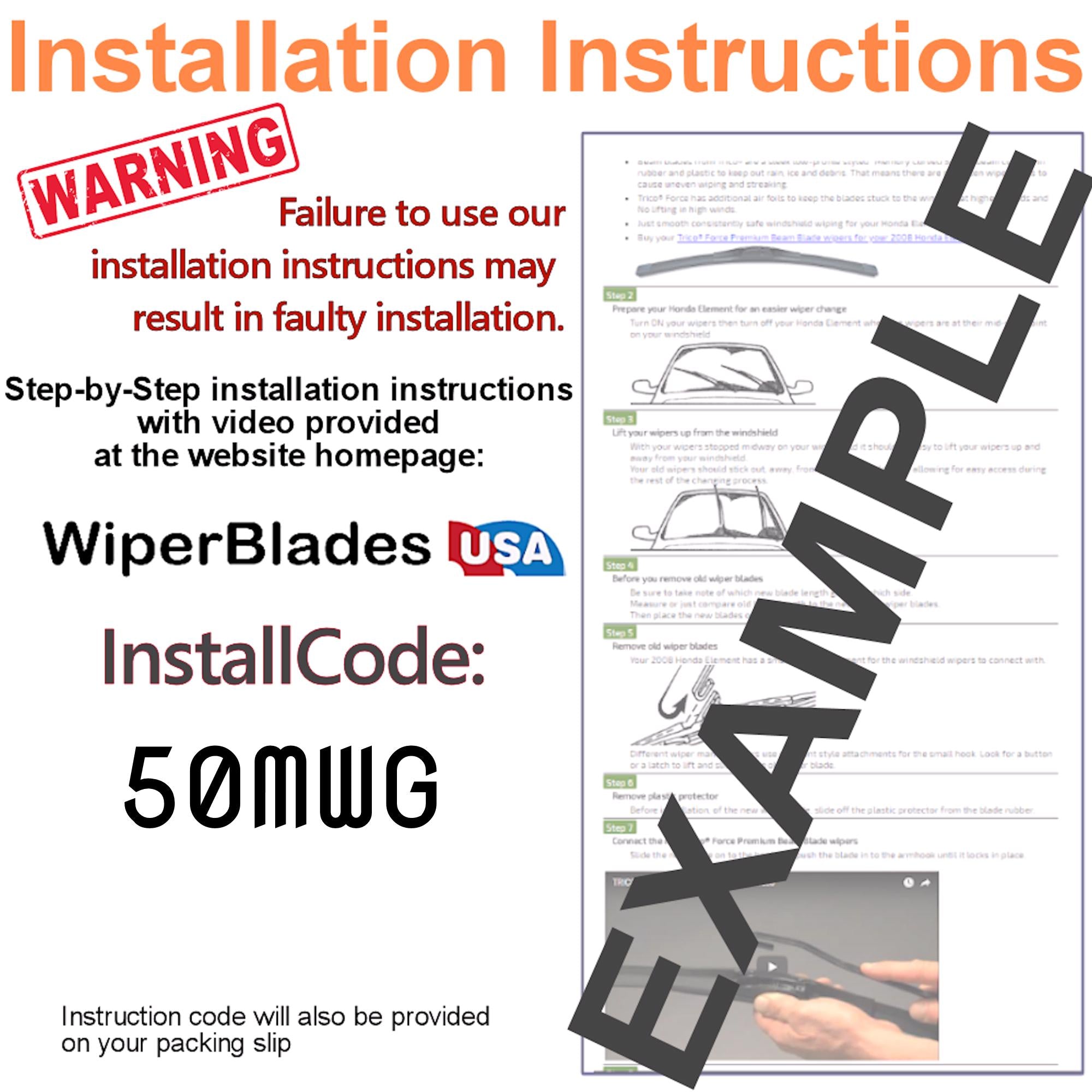 Install Instructions & video for 2005 Ford Thunderbird Tempest Elite Wiper Blades - WiperBladesUSA