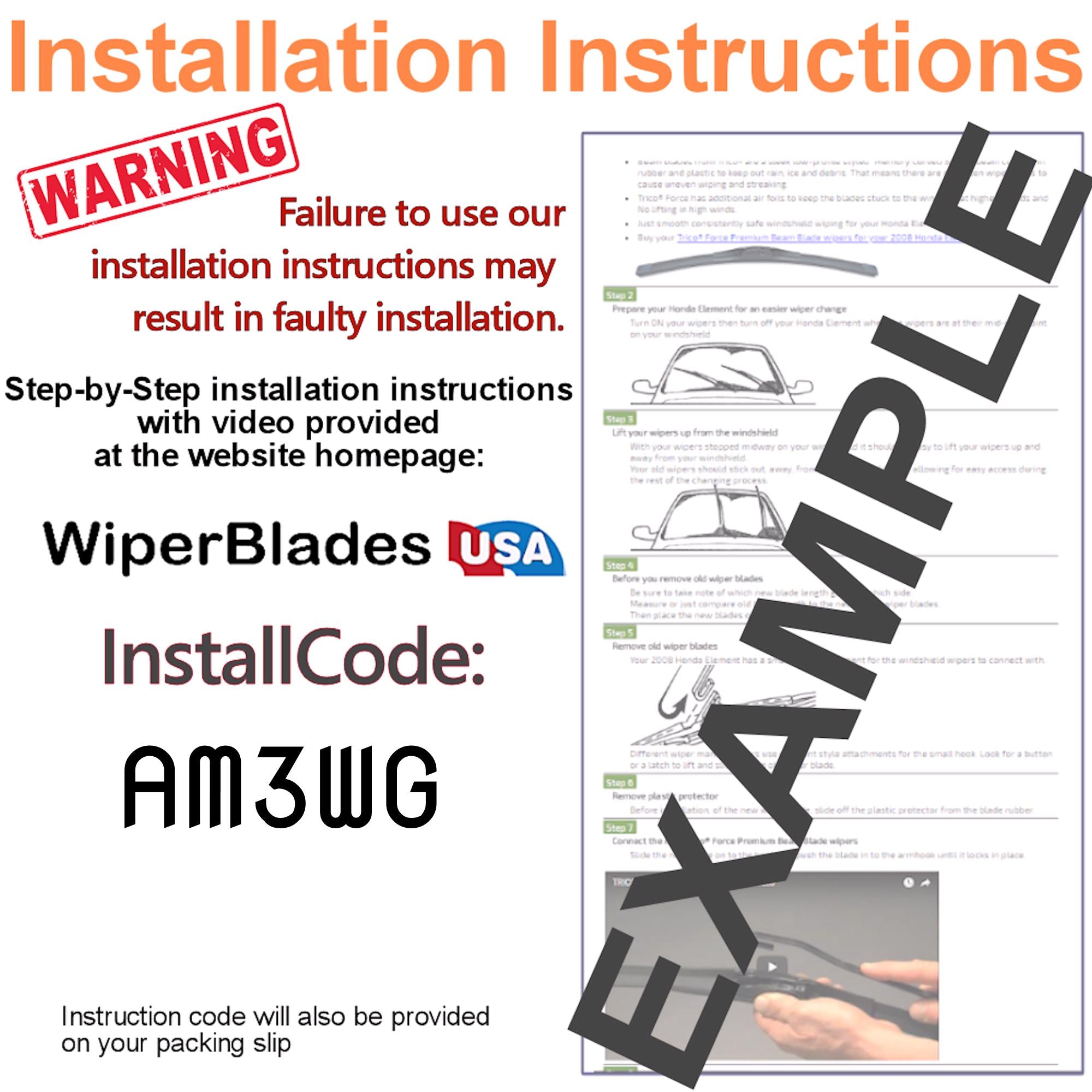 Install Instructions & video for 2000 Pontiac Firefly Tempest Elite Wiper Blades - WiperBladesUSA