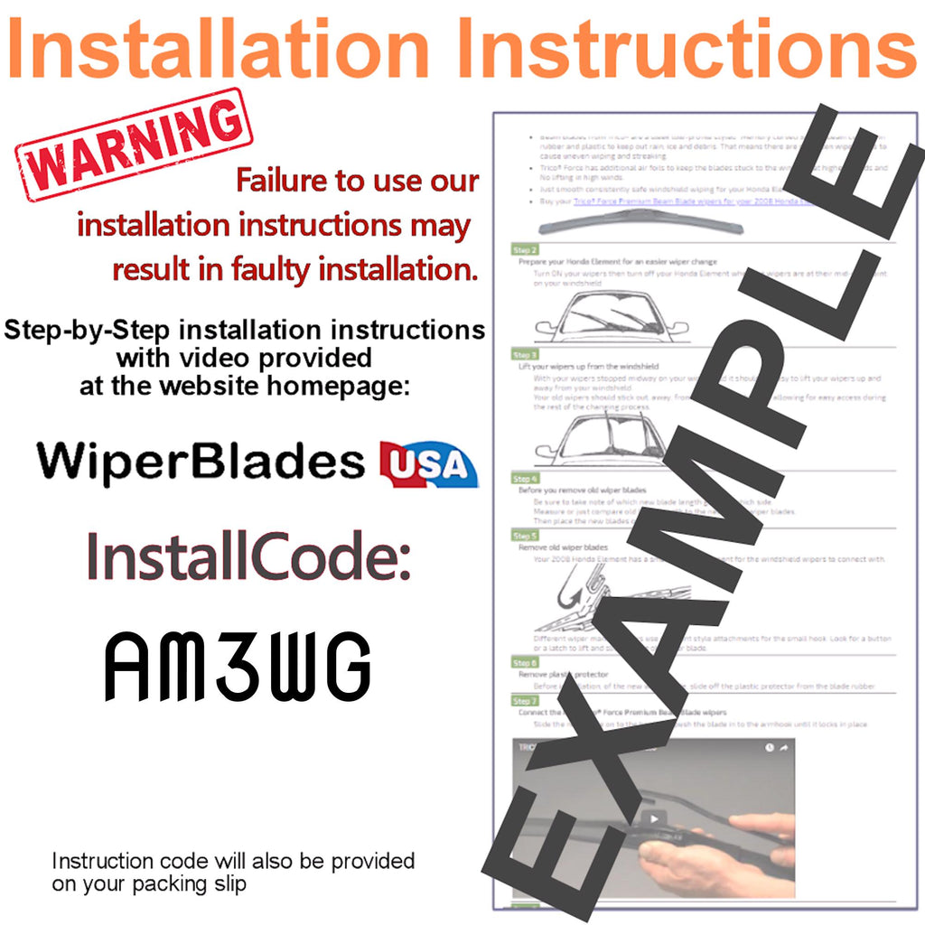 Install Instructions & video for 2000 Pontiac Firefly Pulse Wiper Blades - WiperBladesUSA