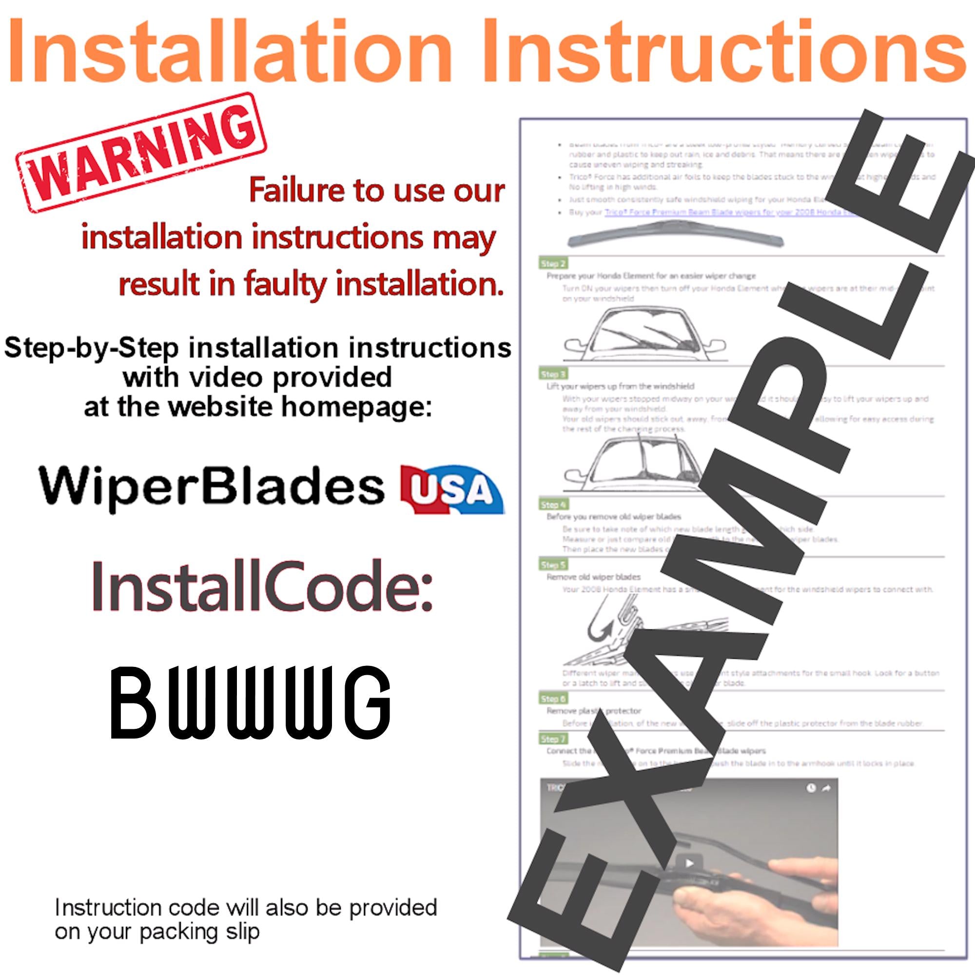 Install Instructions & video for 2000 Toyota Celica Pulse Wiper Blades - WiperBladesUSA