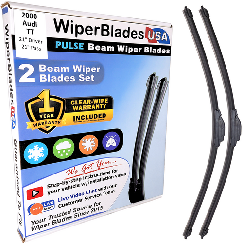 Wiper blades set for 2000 Audi TT with 1yr Warranty - WiperBladesUSA - Size Correct