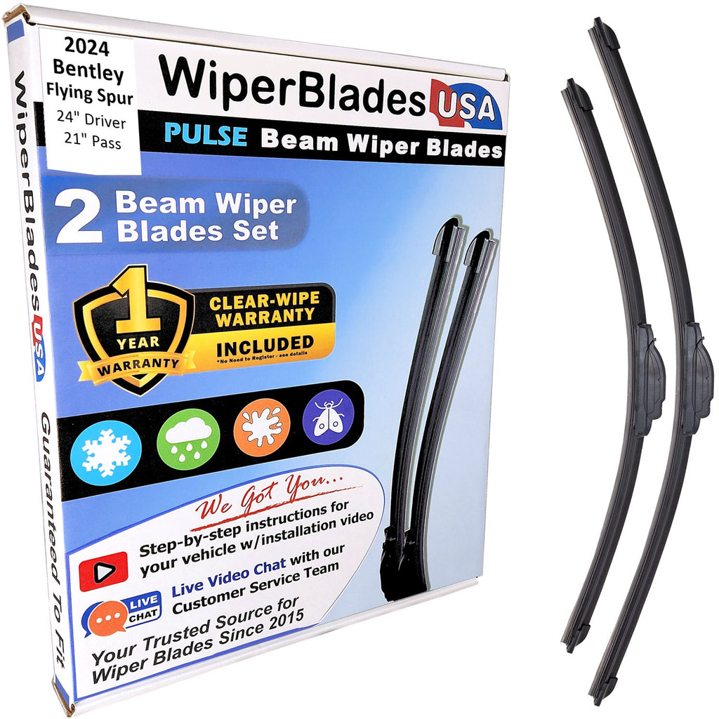 Wiper blades set for 2024 Bentley Flying Spur with 1yr Warranty - WiperBladesUSA - Size Correct