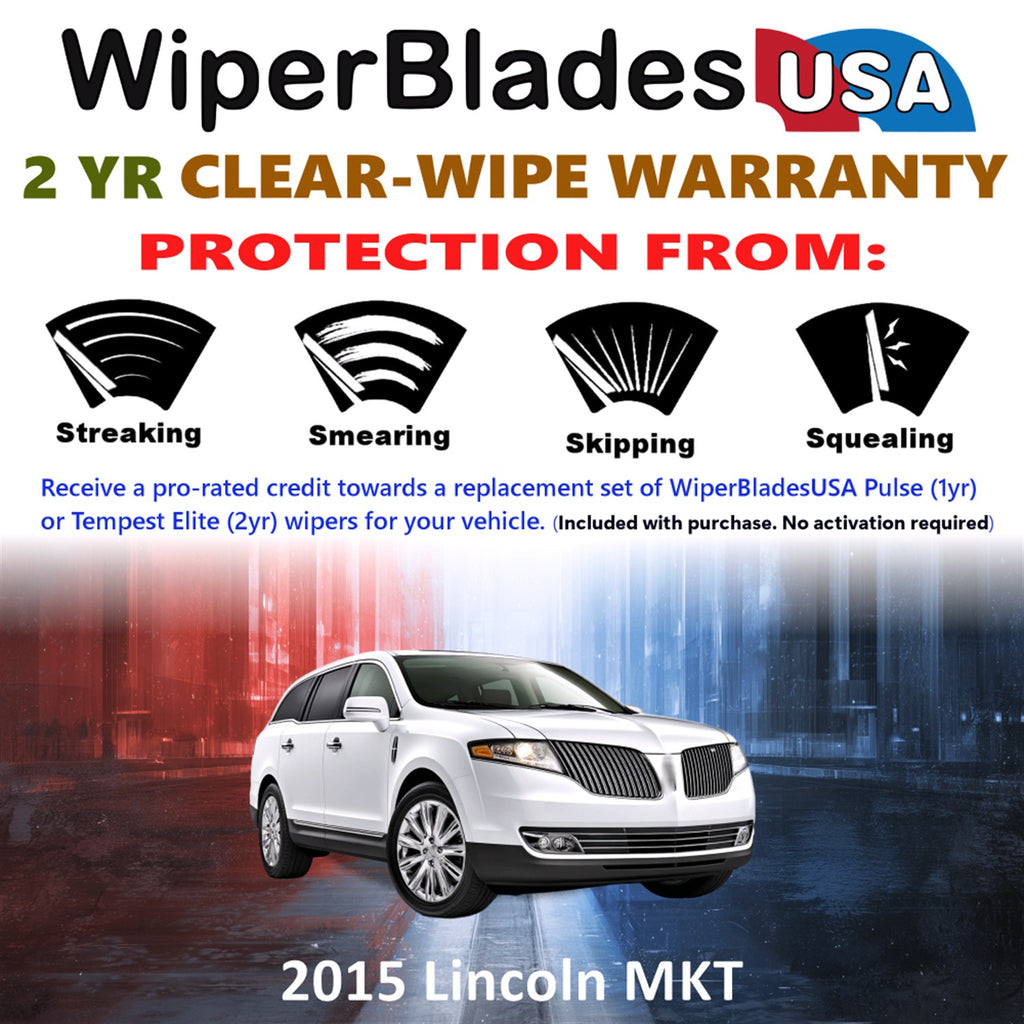 2015 Lincoln MKT Front Wiper blades Set  Includes 2yr Wear Warranty & Free Delivery