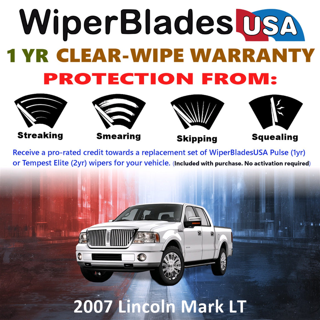 2007 Lincoln Mark LT Front Wiper blades Set Includes 1yr Wear Warranty & Free Delivery