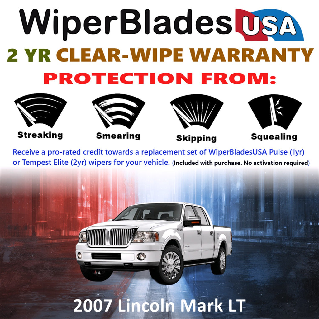 2007 Lincoln Mark LT Front Wiper blades Set  Includes 2yr Wear Warranty & Free Delivery