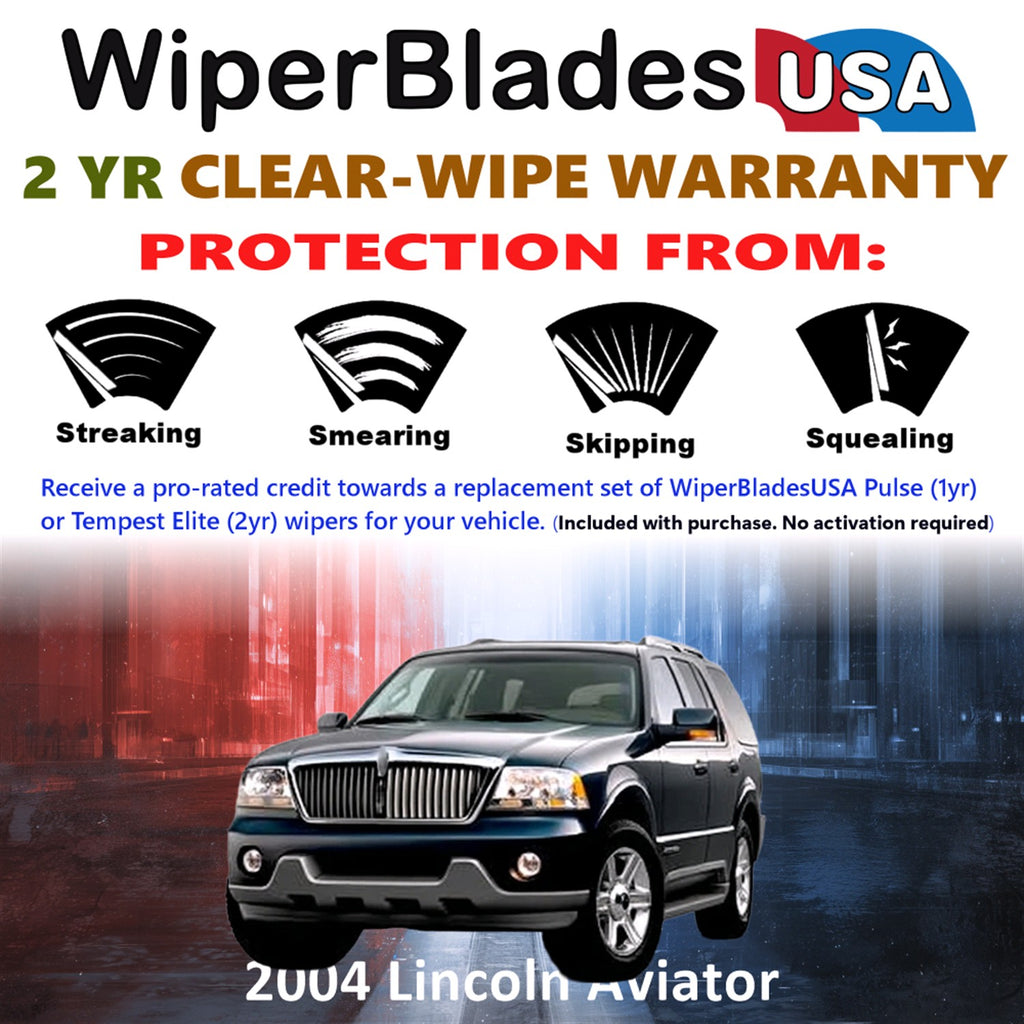 2004 Lincoln Aviator Front Wiper blades Set  Includes 2yr Wear Warranty & Free Delivery