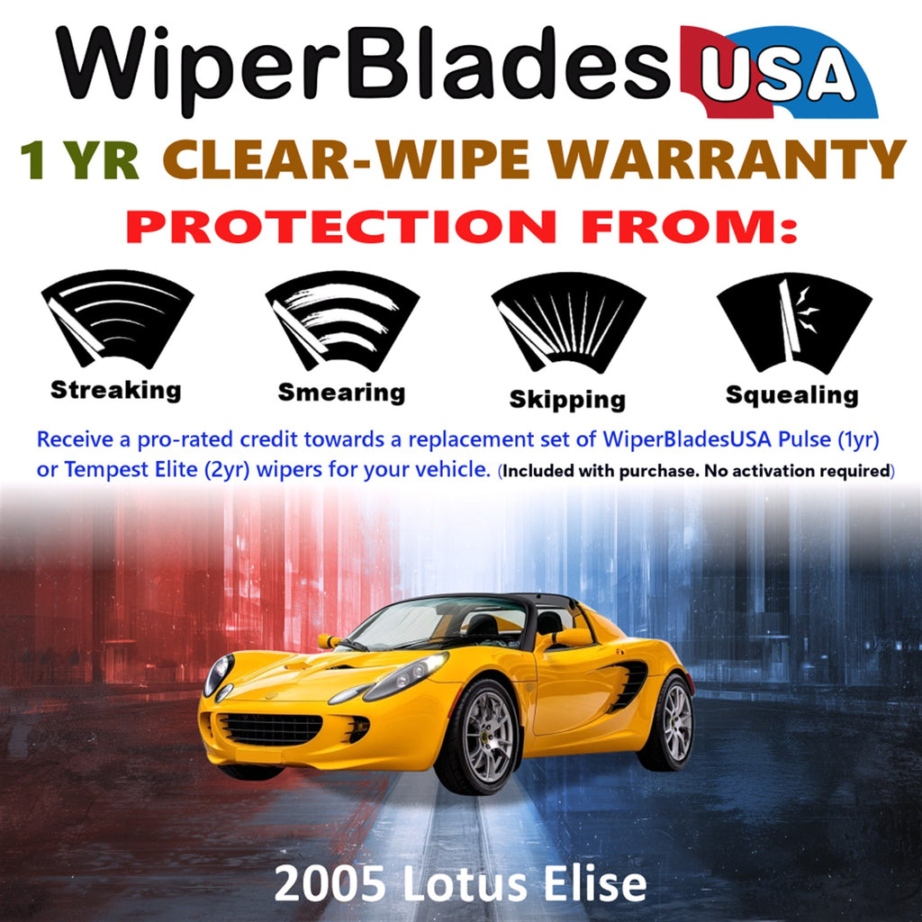 2005 Lotus Elise Front Wiper blades Set Includes 1yr Wear Warranty & Free Delivery