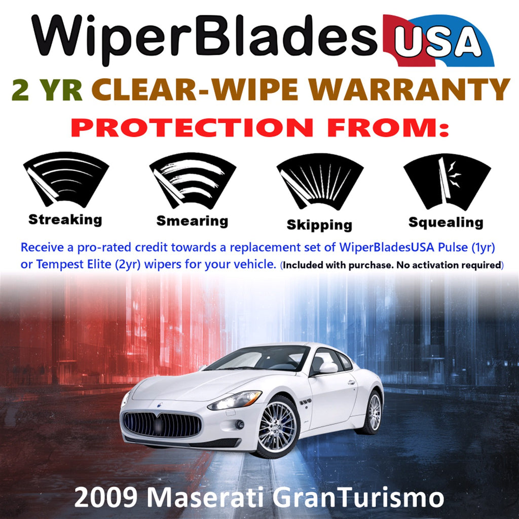 2009 Maserati GranTurismo Front Wiper blades Set  Includes 2yr Wear Warranty & Free Delivery
