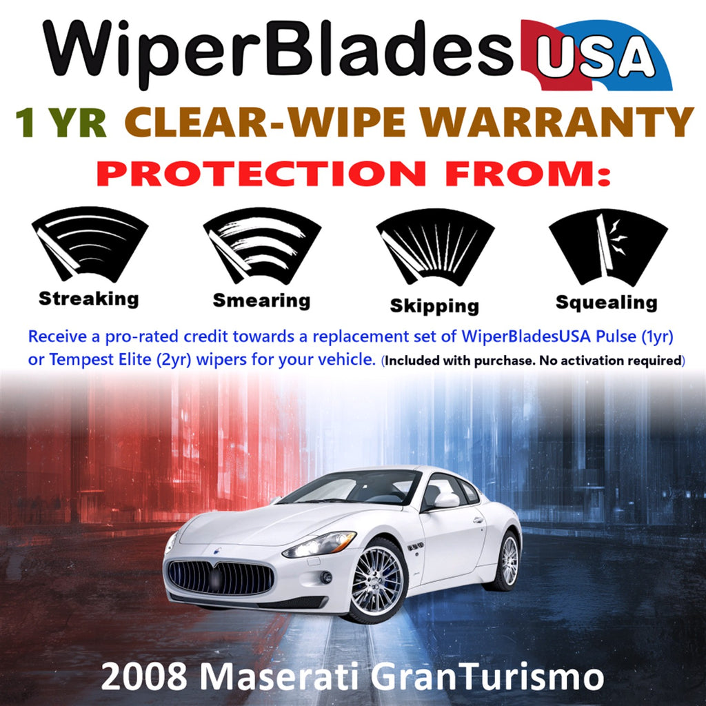 2008 Maserati GranTurismo Front Wiper blades Set Includes 1yr Wear Warranty & Free Delivery