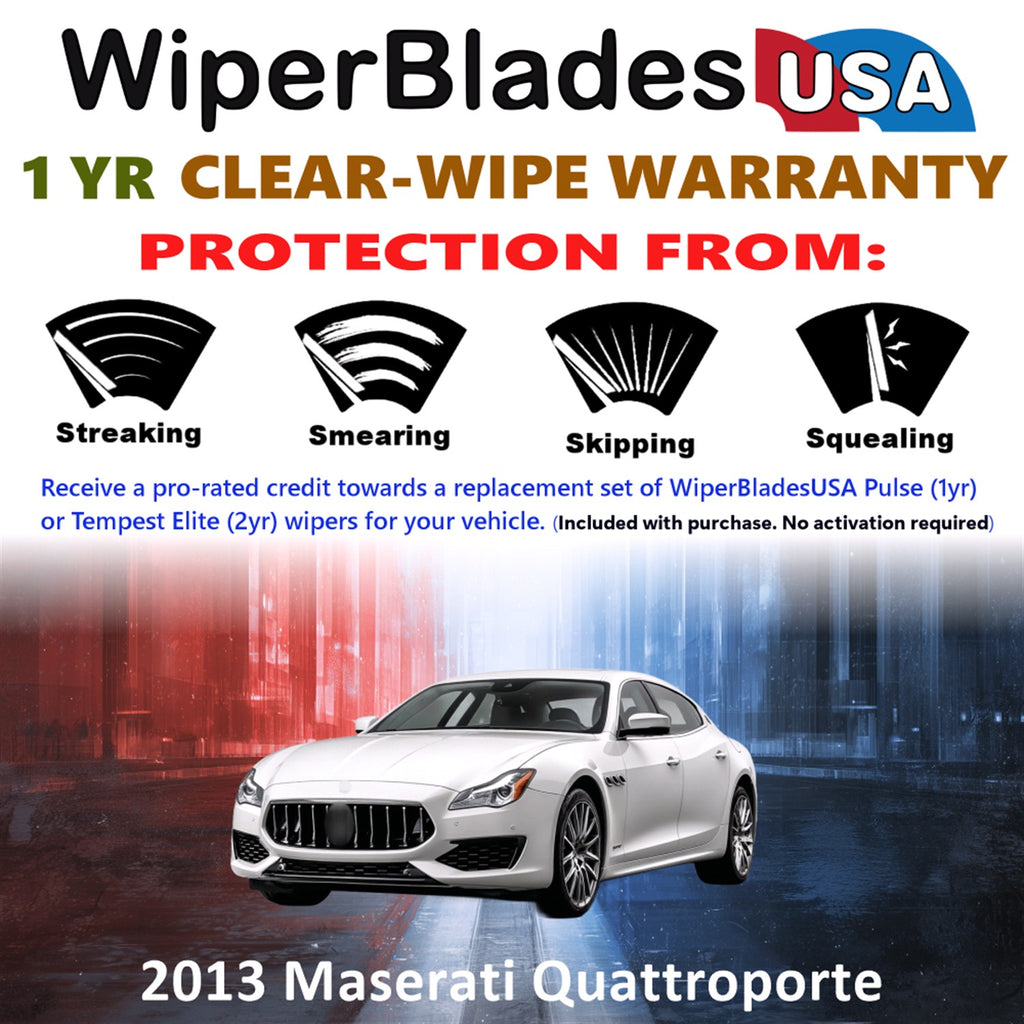 2013 Maserati Quattroporte Front Wiper blades Set Includes 1yr Wear Warranty & Free Delivery