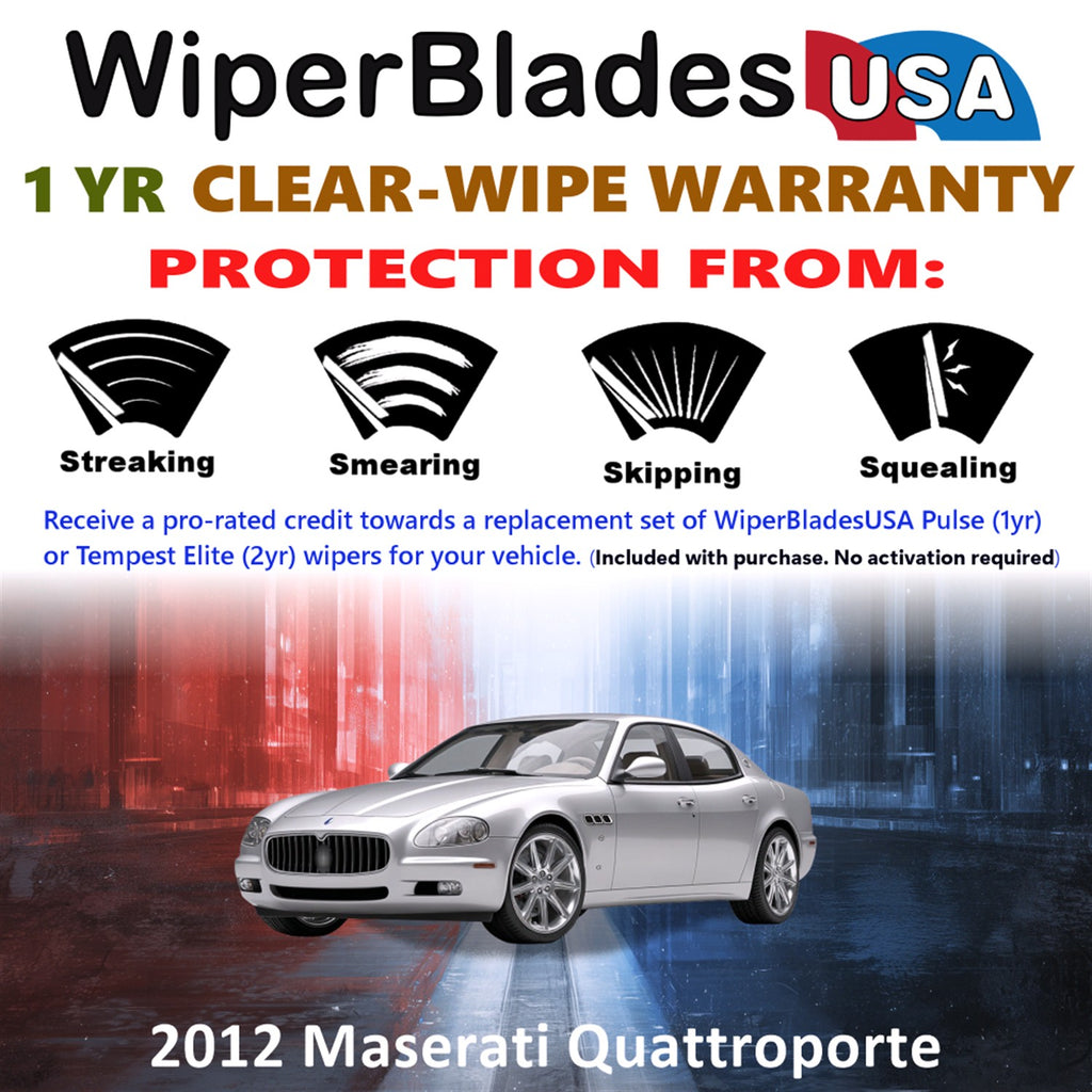 2012 Maserati Quattroporte Front Wiper blades Set Includes 1yr Wear Warranty & Free Delivery