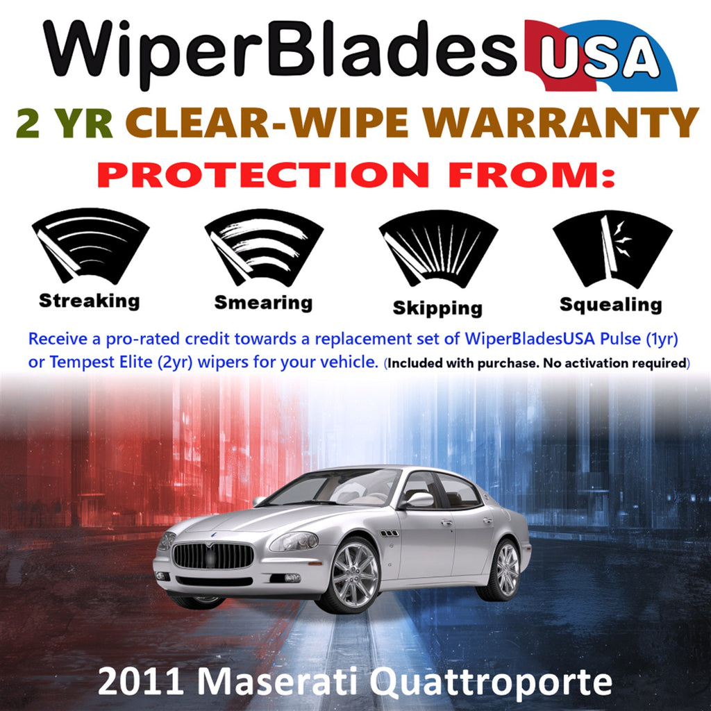 2011 Maserati Quattroporte Front Wiper blades Set  Includes 2yr Wear Warranty & Free Delivery