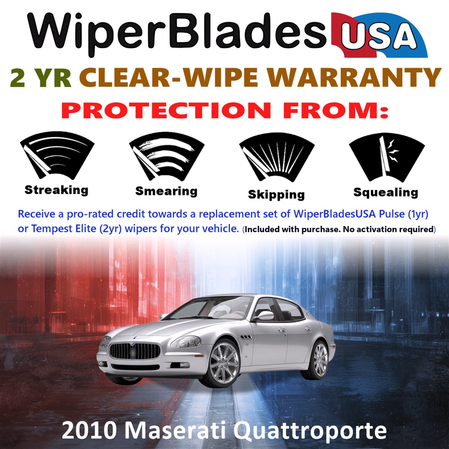 2010 Maserati Quattroporte Front Wiper blades Set  Includes 2yr Wear Warranty & Free Delivery