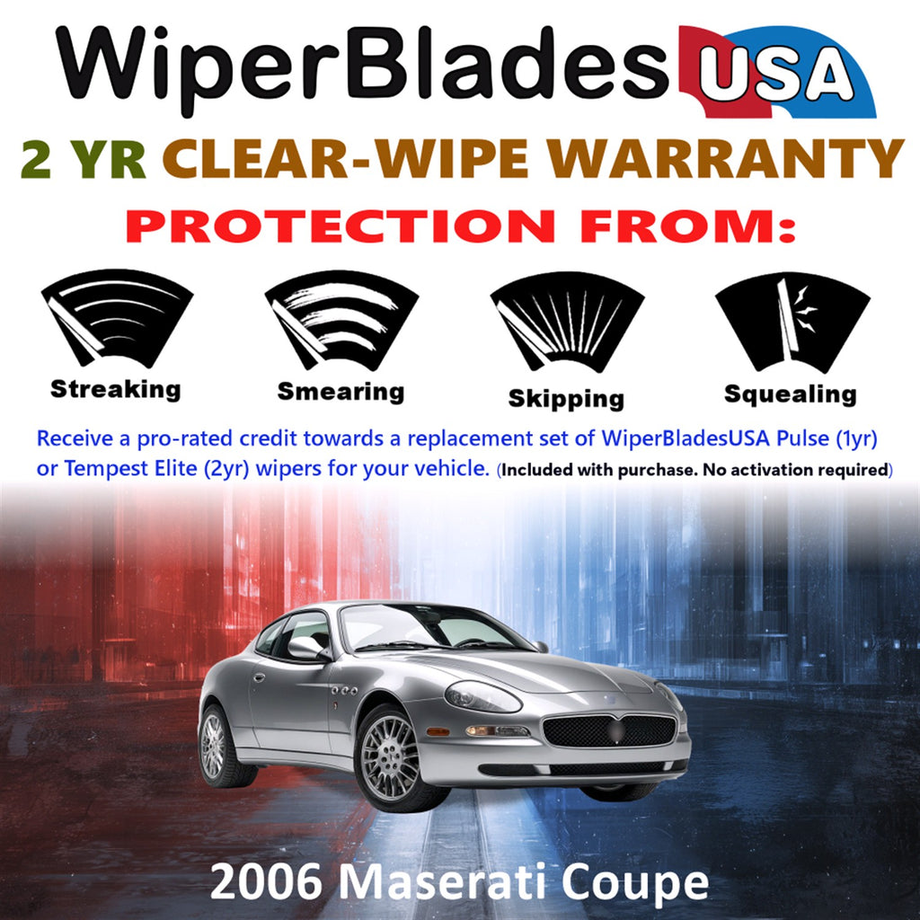 2006 Maserati Coupe Front Wiper blades Set  Includes 2yr Wear Warranty & Free Delivery