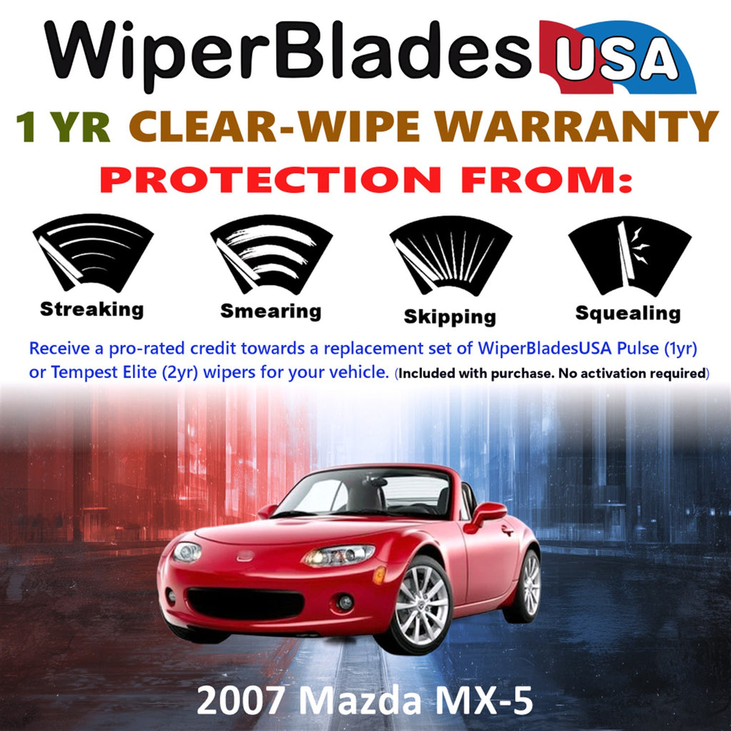 2007 Mazda MX-5 Front Wiper blades Set Includes 1yr Wear Warranty & Free Delivery