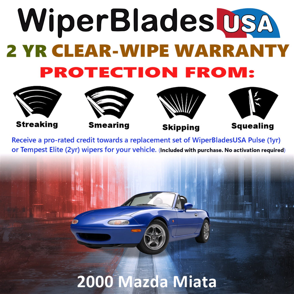 2000 Mazda Miata Front Wiper blades Set  Includes 2yr Wear Warranty & Free Delivery