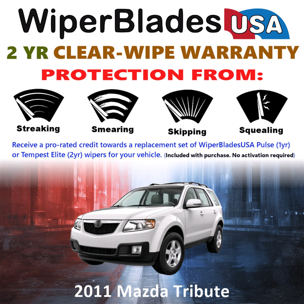 2011 Mazda Tribute Front Wiper blades Set  Includes 2yr Wear Warranty & Free Delivery