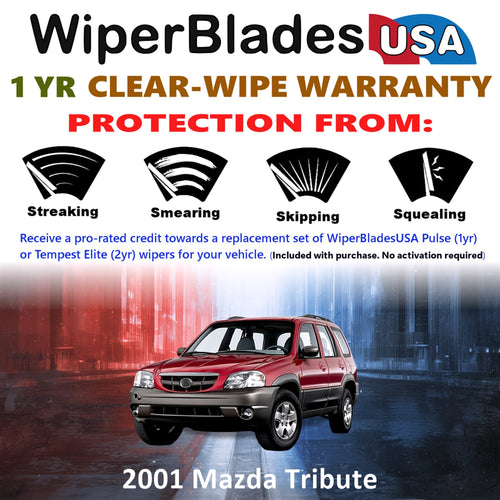 2001 Mazda Tribute Front Wiper blades Set Includes 1yr Wear Warranty & Free Delivery