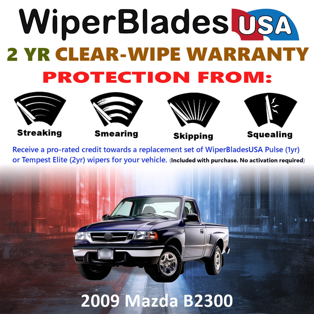 2009 Mazda B2300 Front Wiper blades Set  Includes 2yr Wear Warranty & Free Delivery