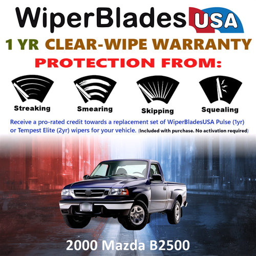 2000 Mazda B2500 Front Wiper blades Set Includes 1yr Wear Warranty & Free Delivery