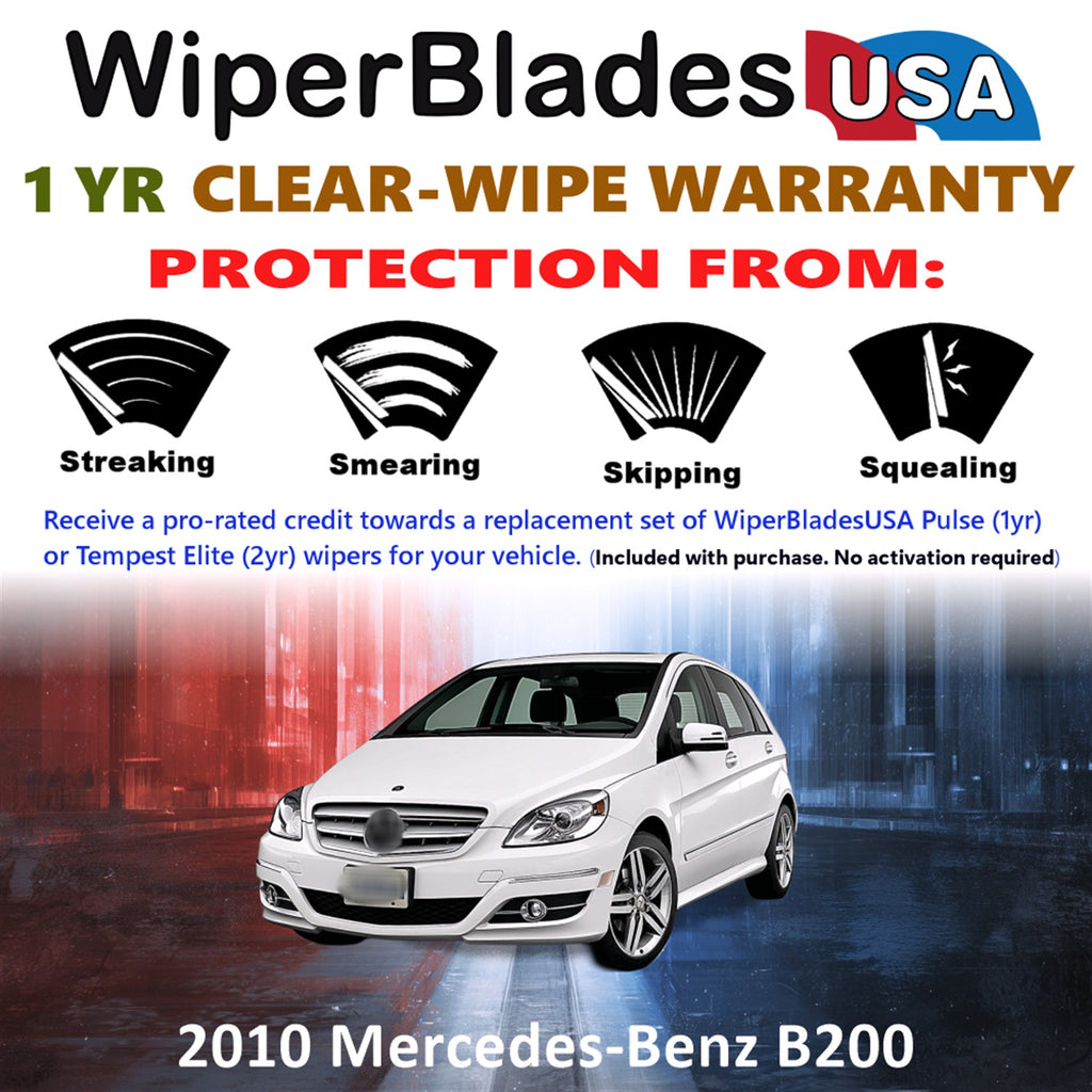 2010 Mercedes-Benz B200 Front w/Rear Wiper blades Set Includes 1yr Wear Warranty & Free Delivery