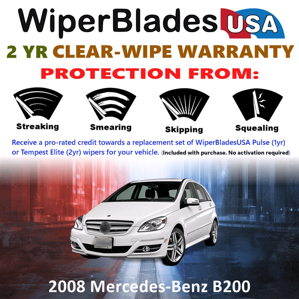 2008 Mercedes-Benz B200 Front w/Rear Wiper blades Set  Includes 2yr Wear Warranty & Free Delivery