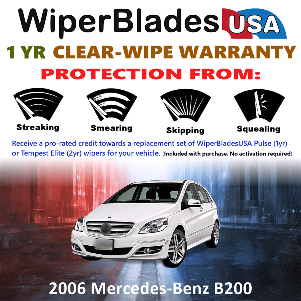 2006 Mercedes-Benz B200 Front w/Rear Wiper blades Set Includes 1yr Wear Warranty & Free Delivery
