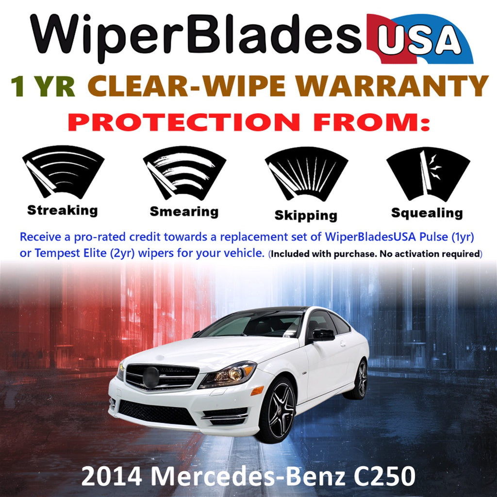 2014 Mercedes-Benz C250 Front Wiper blades Set Includes 1yr Wear Warranty & Free Delivery