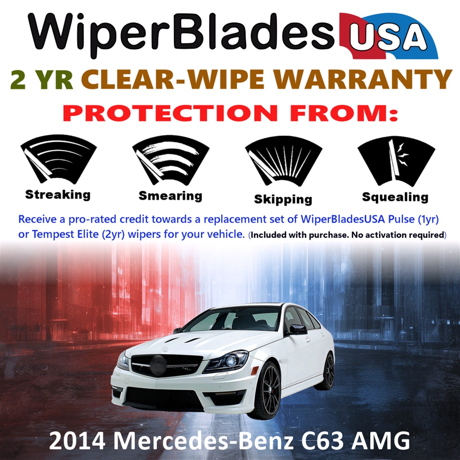 2014 Mercedes-Benz C63 AMG Front Wiper blades Set  Includes 2yr Wear Warranty & Free Delivery