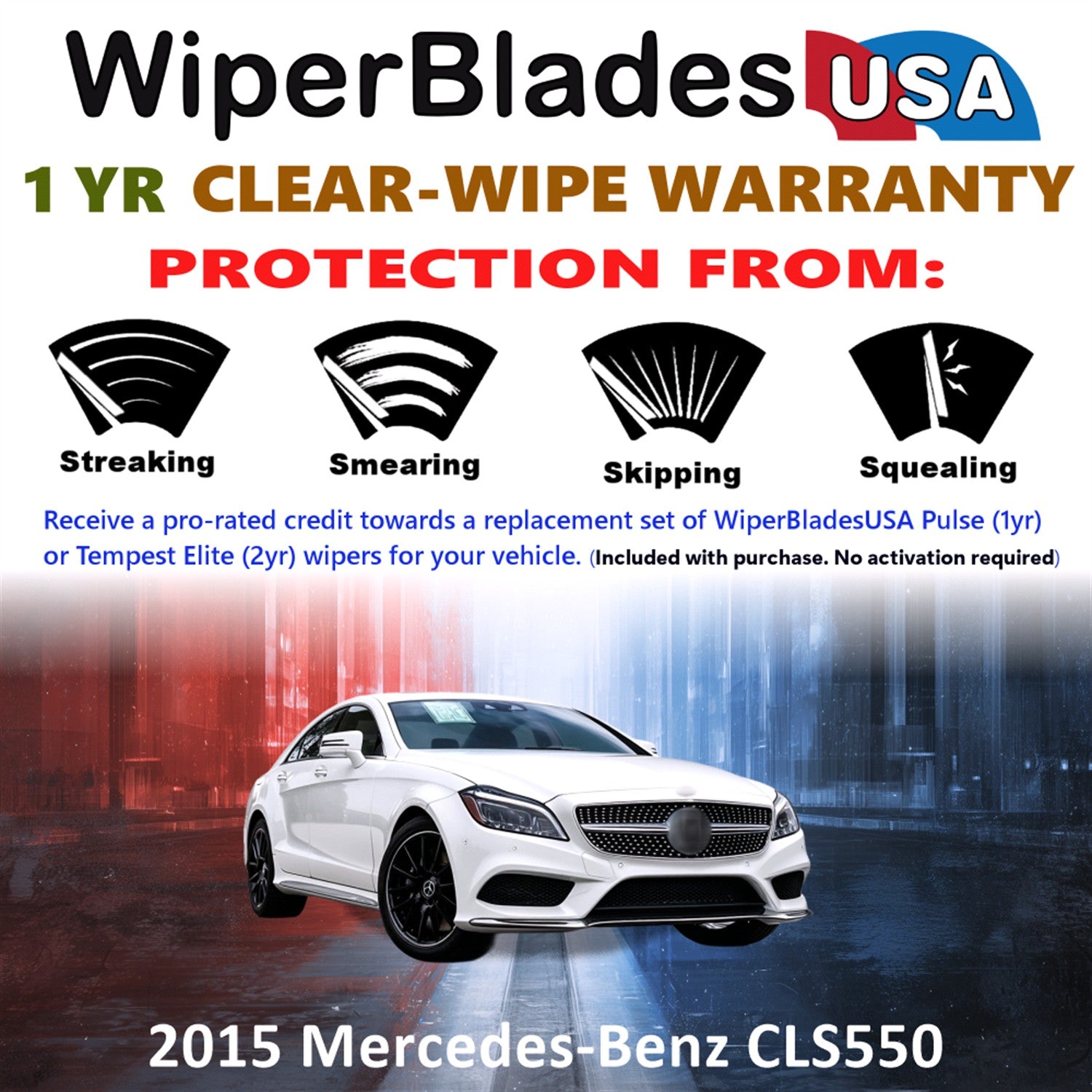 2015 Mercedes-Benz CLS550 Front Wiper blades Set Includes 1yr Wear Warranty & Free Delivery
