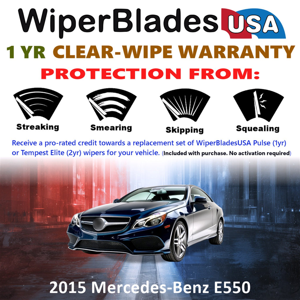 2015 Mercedes-Benz E550 Front Wiper blades Set Includes 1yr Wear Warranty & Free Delivery