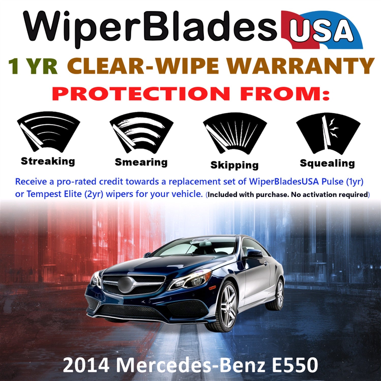 2014 Mercedes-Benz E550 Front Wiper blades Set Includes 1yr Wear Warranty & Free Delivery