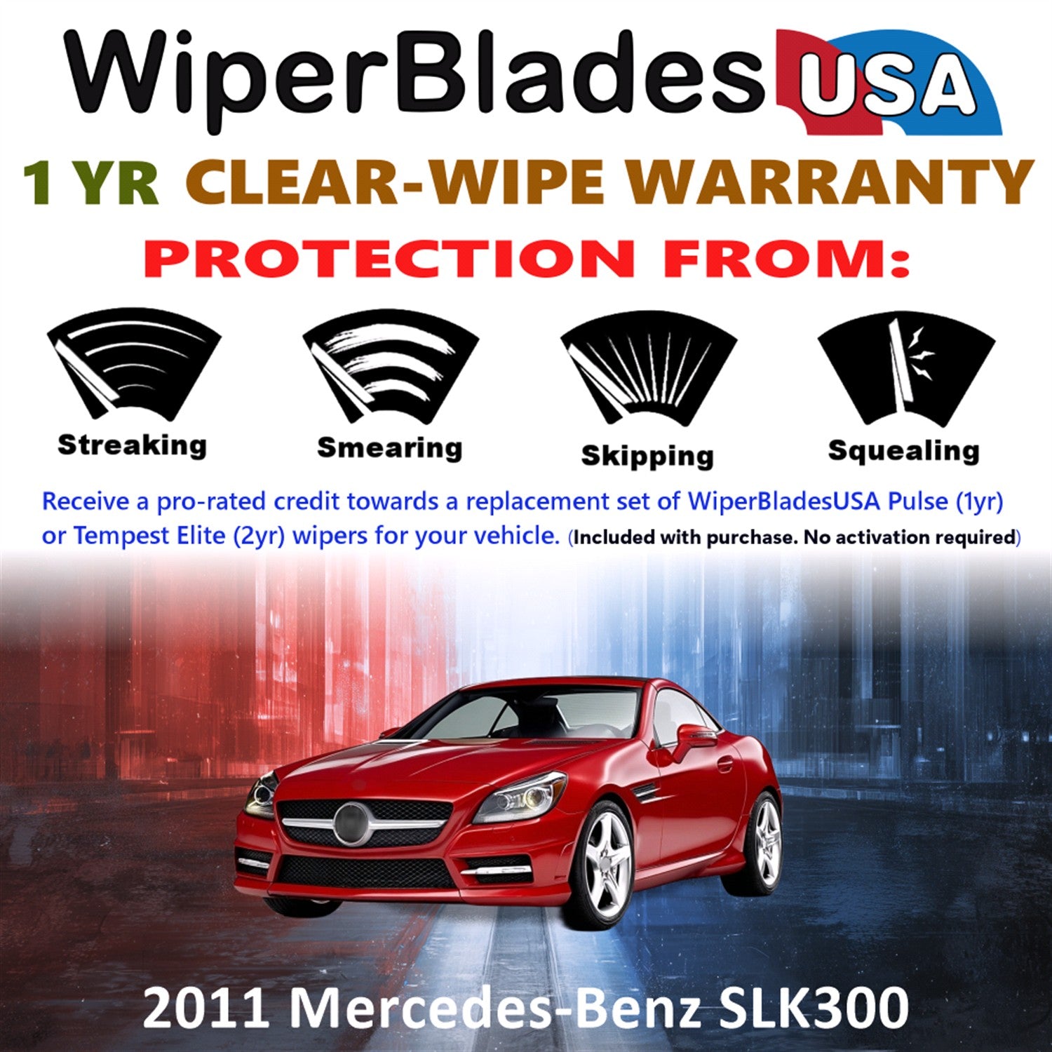 2011 Mercedes-Benz SLK300 Front Wiper blades Set Includes 1yr Wear Warranty & Free Delivery