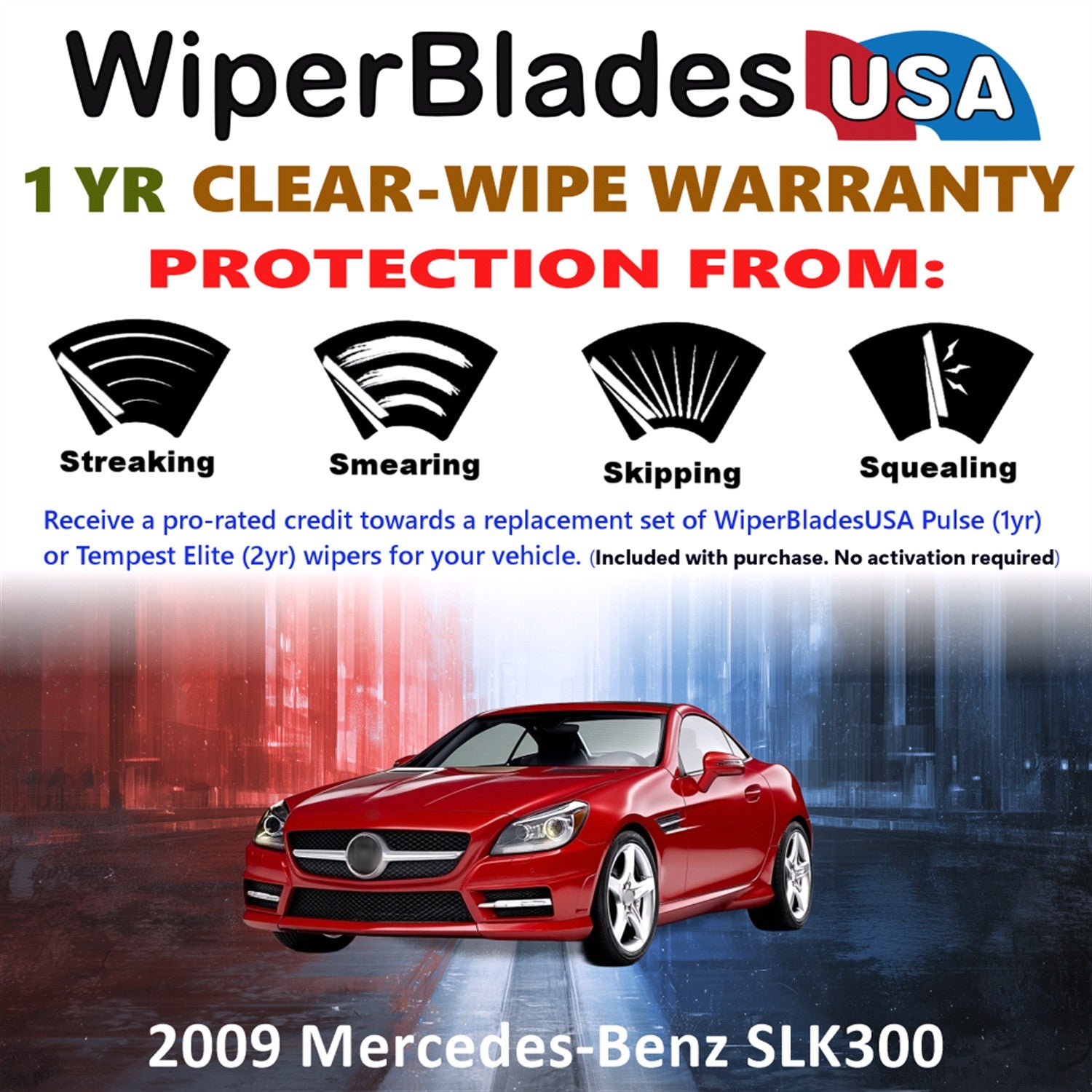 2009 Mercedes-Benz SLK300 Front Wiper blades Set Includes 1yr Wear Warranty & Free Delivery