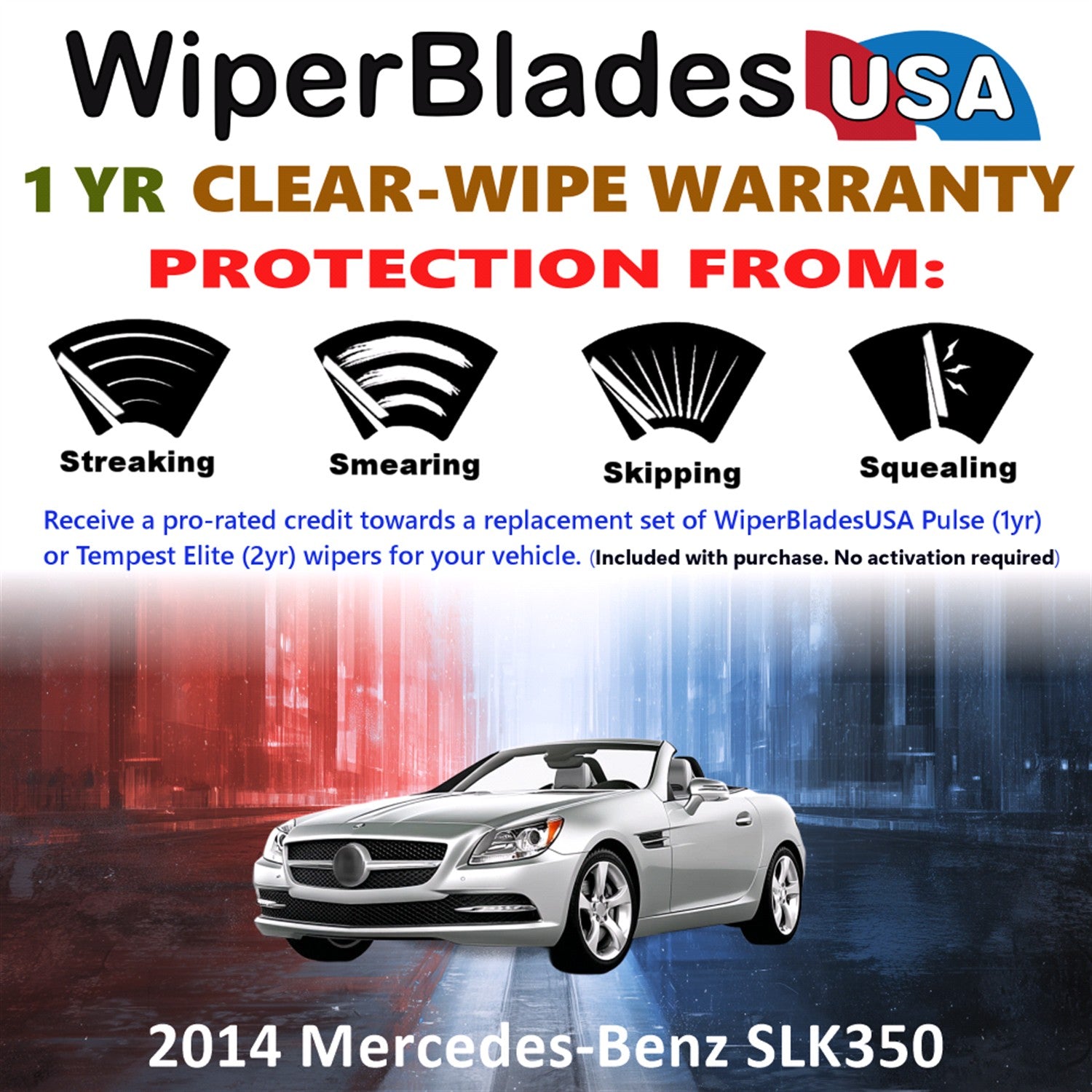 2014 Mercedes-Benz SLK350 Front Wiper blades Set Includes 1yr Wear Warranty & Free Delivery