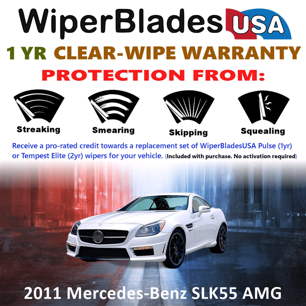 2011 Mercedes-Benz SLK55 AMG Front Wiper blades Set Includes 1yr Wear Warranty & Free Delivery