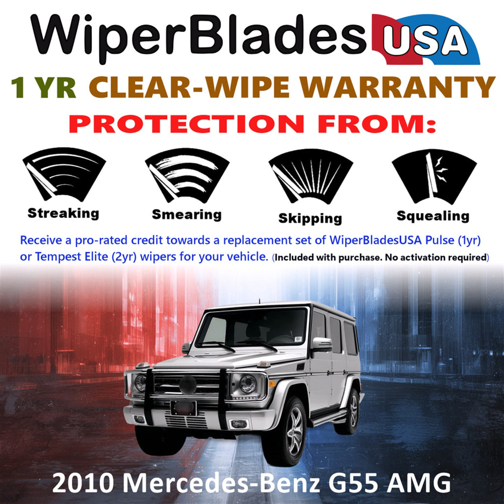 2010 Mercedes-Benz G55 AMG Front w/Rear Wiper blades Set Includes 1yr Wear Warranty & Free Delivery