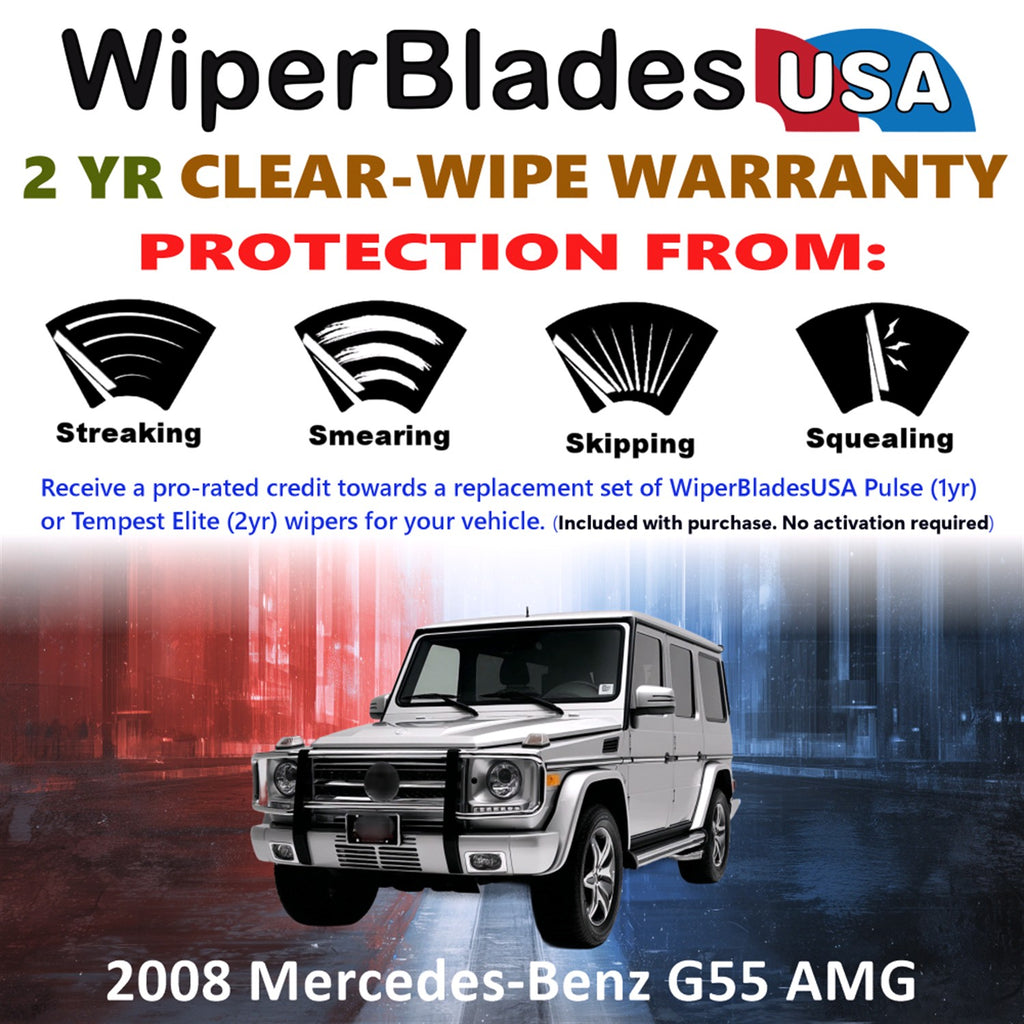 2008 Mercedes-Benz G55 AMG Front w/Rear Wiper blades Set  Includes 2yr Wear Warranty & Free Delivery
