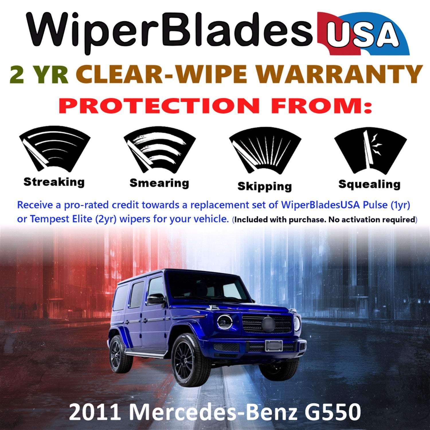 2011 Mercedes-Benz G550 Front Wiper blades Set  Includes 2yr Wear Warranty & Free Delivery