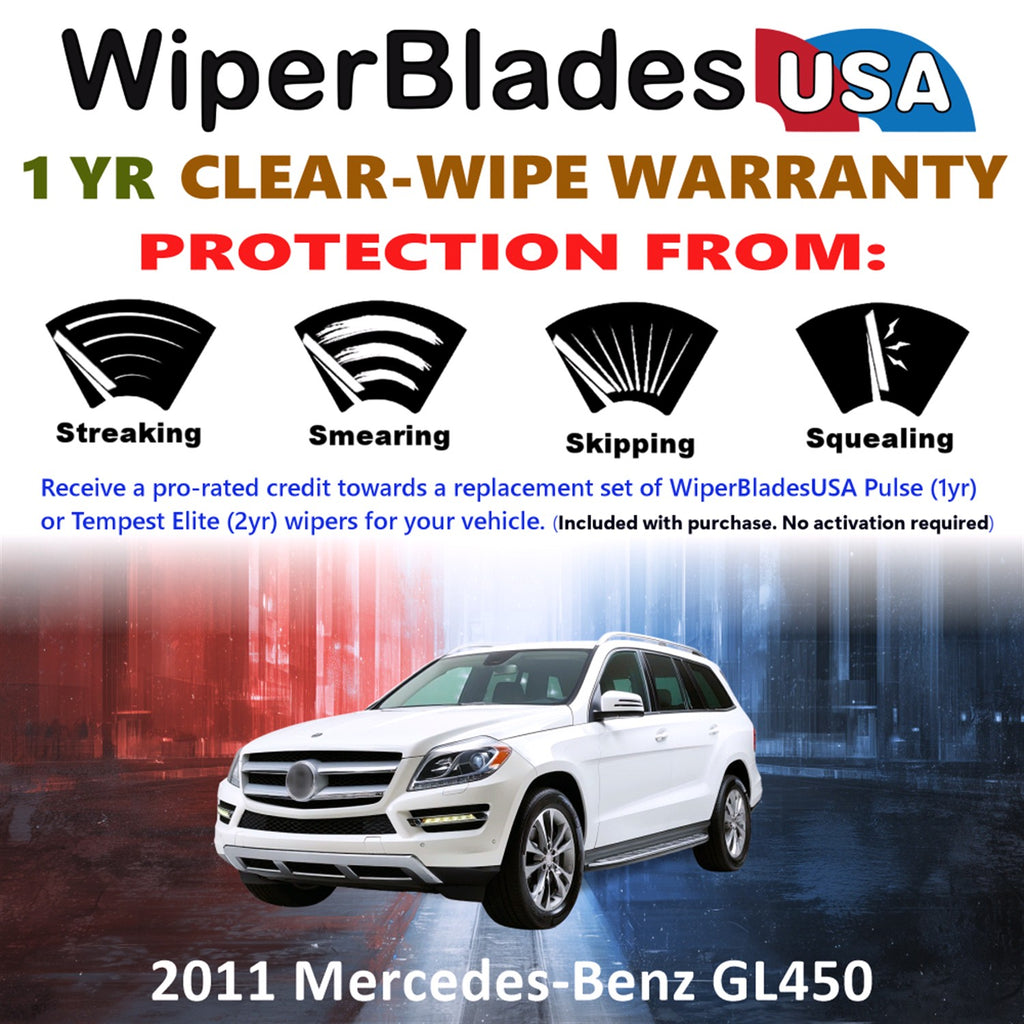 2011 Mercedes-Benz GL450 Front Wiper blades Set Includes 1yr Wear Warranty & Free Delivery