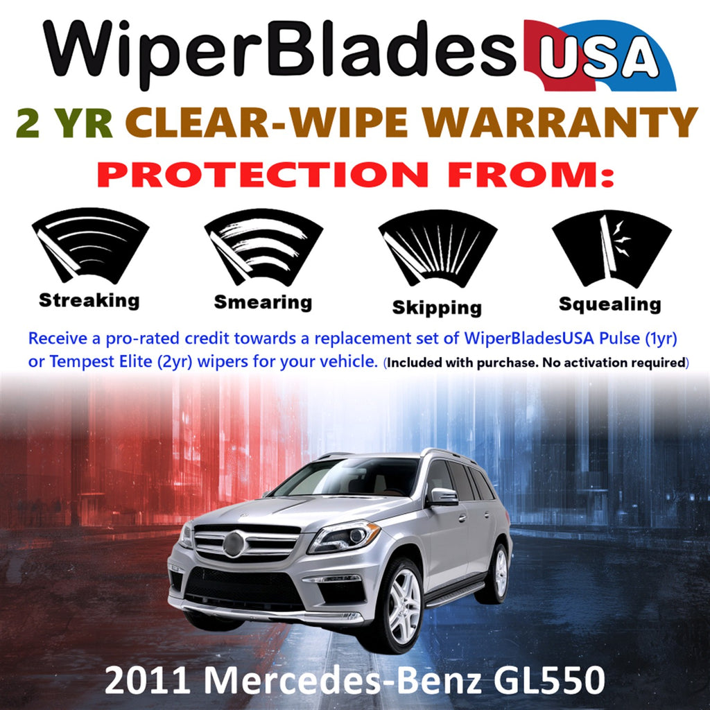 2011 Mercedes-Benz GL550 Front Wiper blades Set  Includes 2yr Wear Warranty & Free Delivery