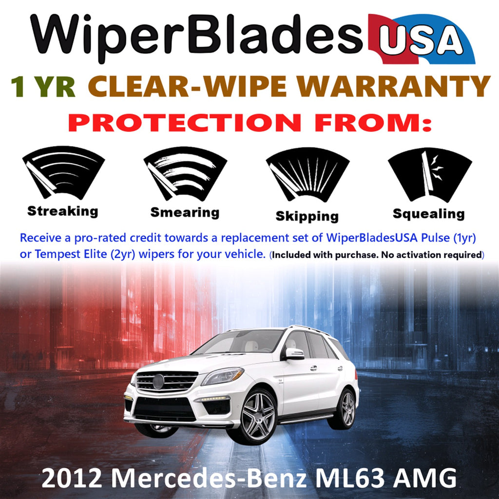 2012 Mercedes-Benz ML63 AMG Front Wiper blades Set Includes 1yr Wear Warranty & Free Delivery
