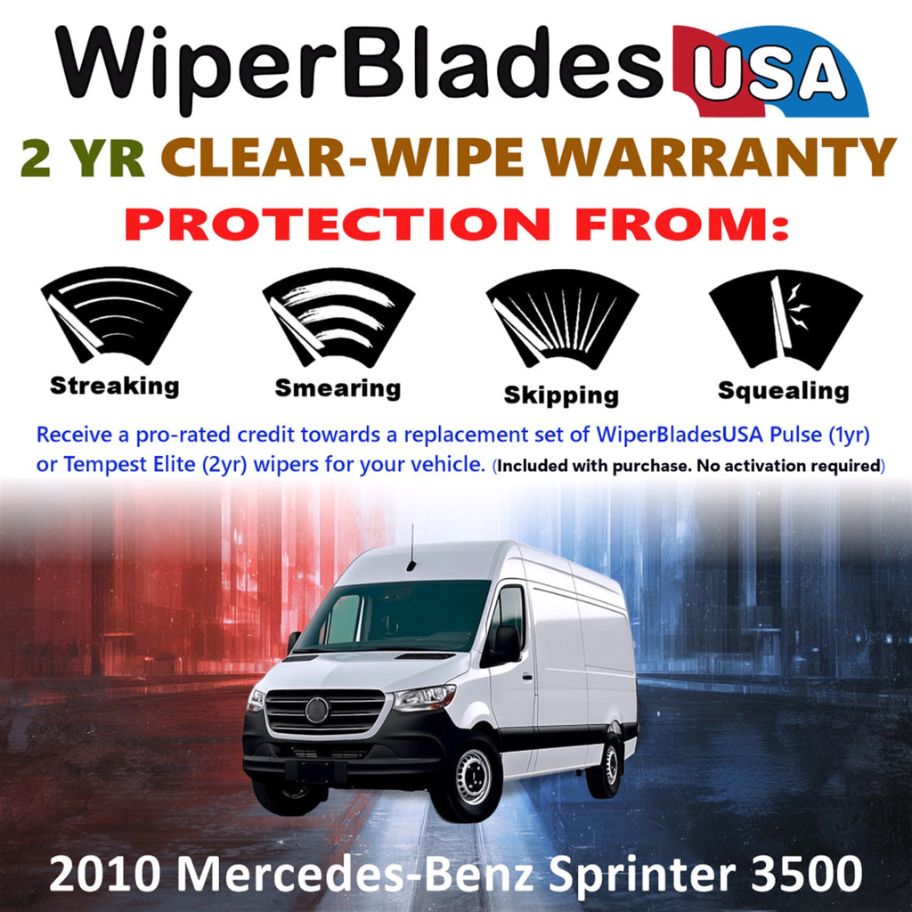 2010 Mercedes-Benz Sprinter 3500 Front Wiper blades Set  Includes 2yr Wear Warranty & Free Delivery