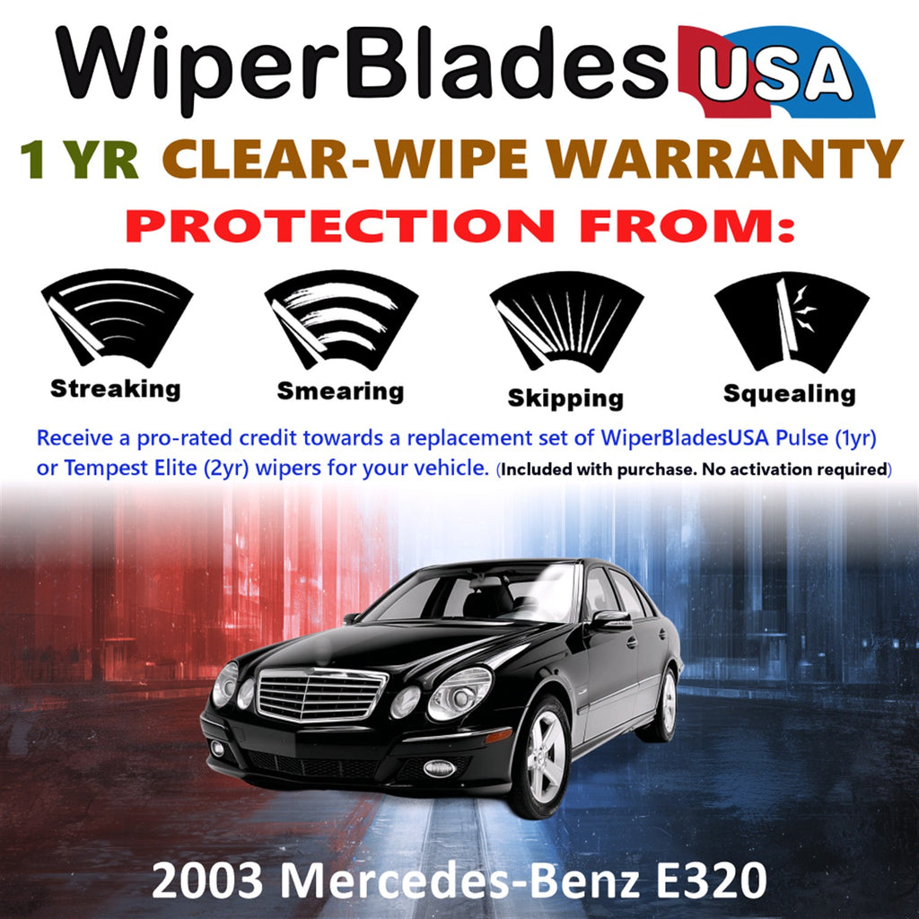 2003 Mercedes-Benz E320 Front Wiper blades Set Includes 1yr Wear Warranty & Free Delivery