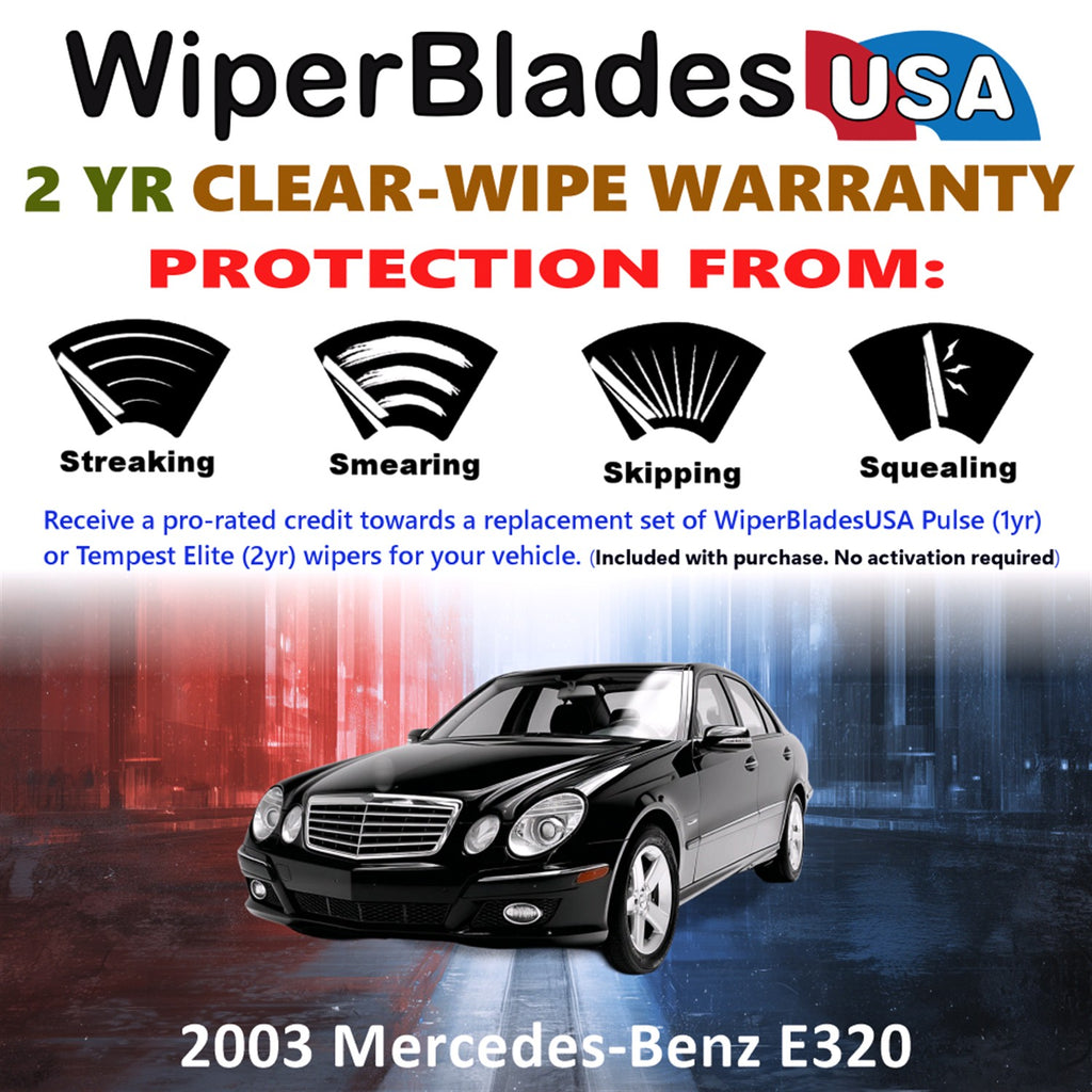 2003 Mercedes-Benz E320 Front Wiper blades Set  Includes 2yr Wear Warranty & Free Delivery