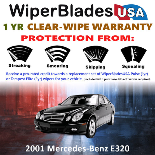 2001 Mercedes-Benz E320 Front Wiper blades Set Includes 1yr Wear Warranty & Free Delivery