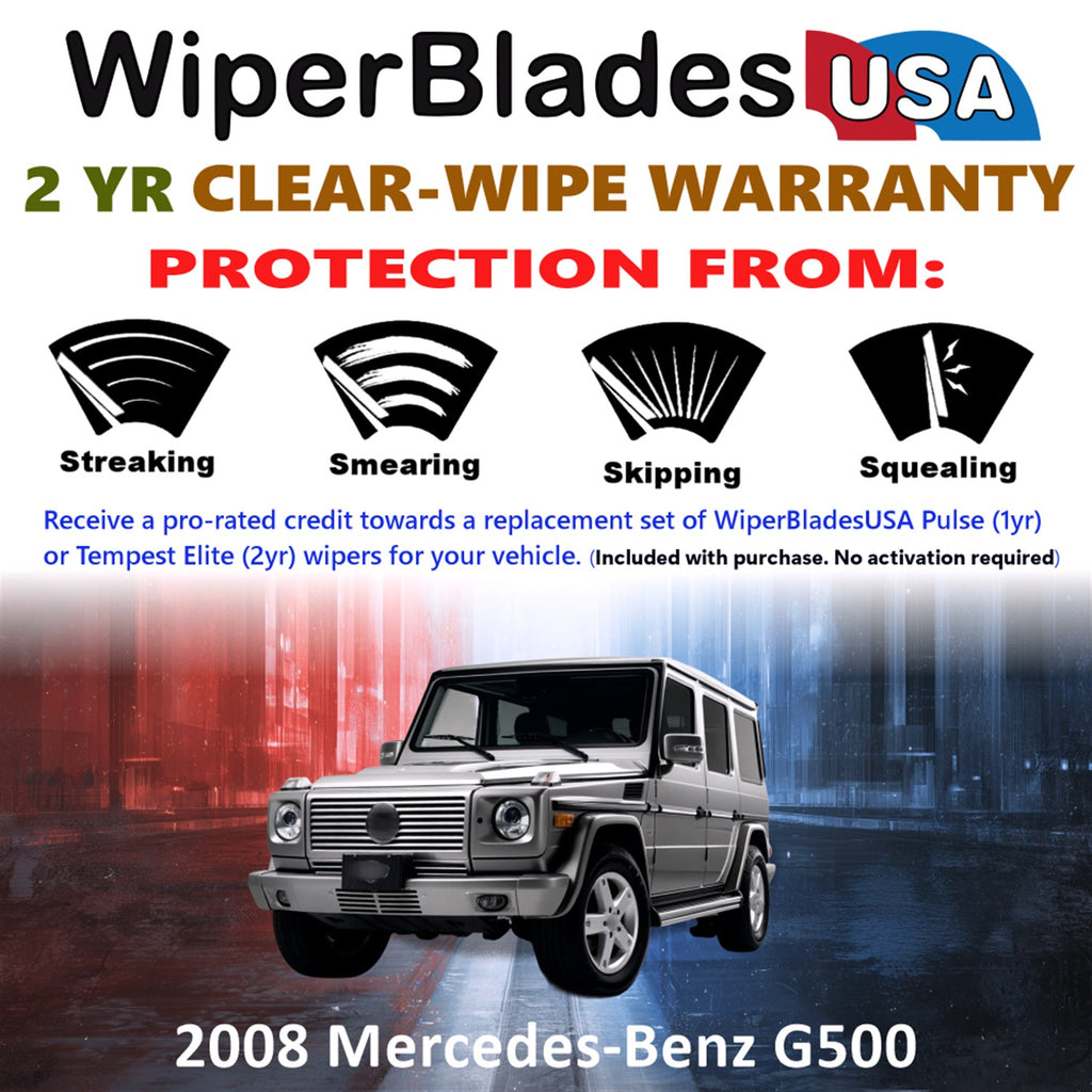 2008 Mercedes-Benz G500 Front w/Rear Wiper blades Set  Includes 2yr Wear Warranty & Free Delivery