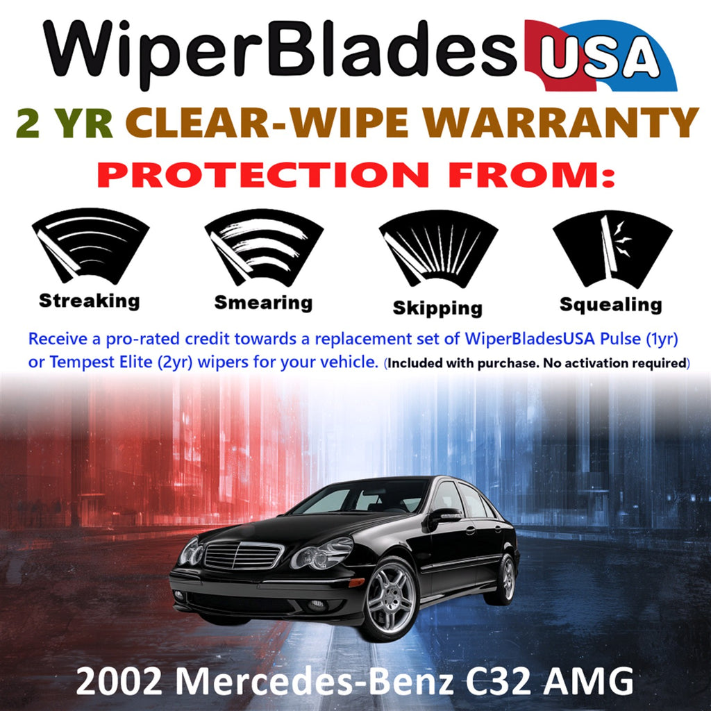 2002 Mercedes-Benz C32 AMG Front Wiper blades Set  Includes 2yr Wear Warranty & Free Delivery