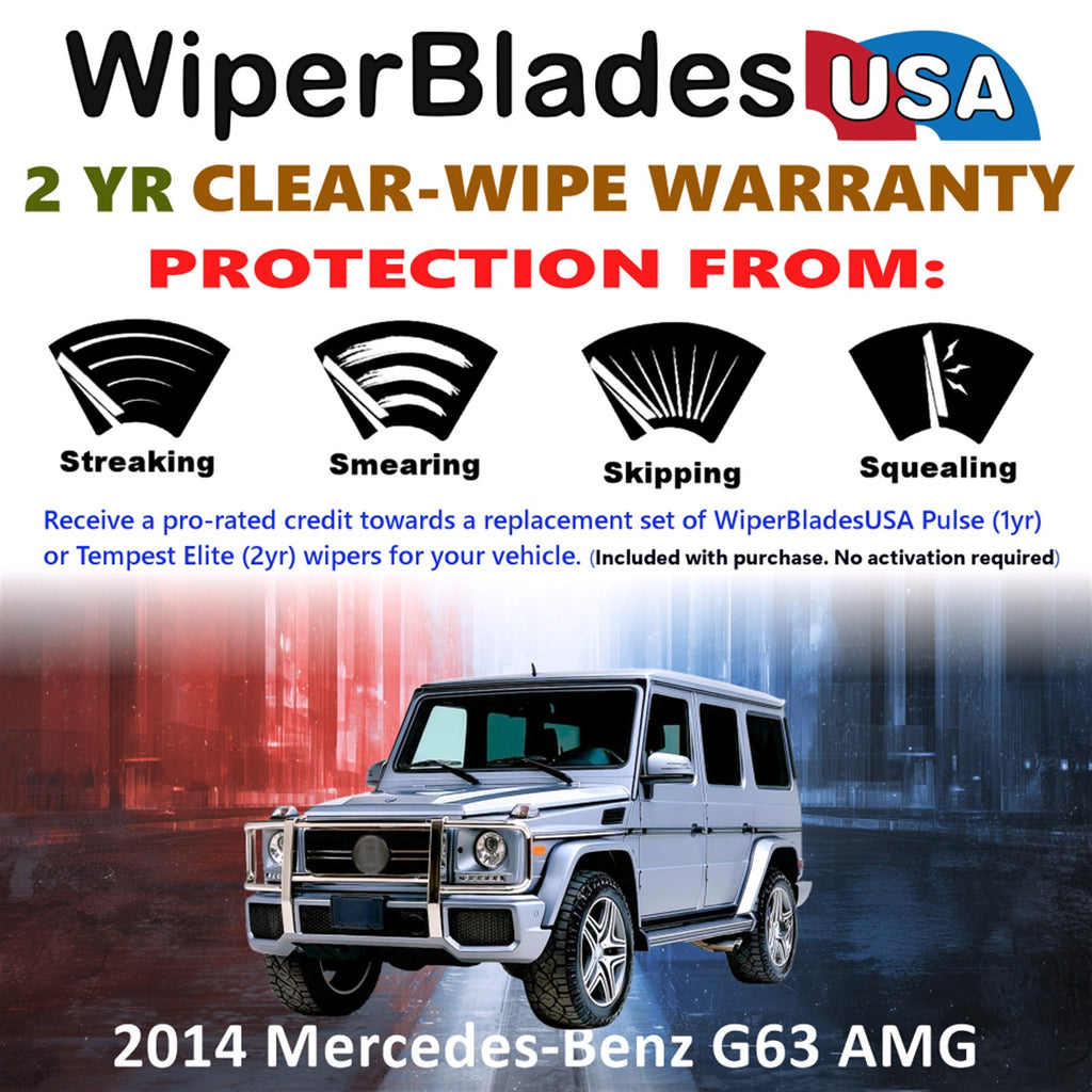 2014 Mercedes-Benz G63 AMG Front w/Rear Wiper blades Set  Includes 2yr Wear Warranty & Free Delivery